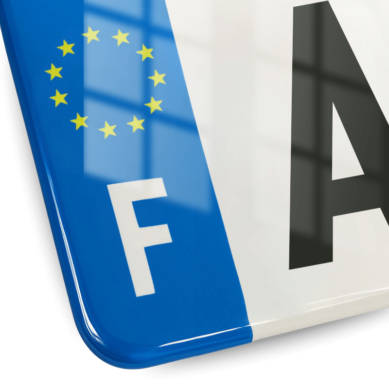 plaque immatriculation francaise - eurobande gauche