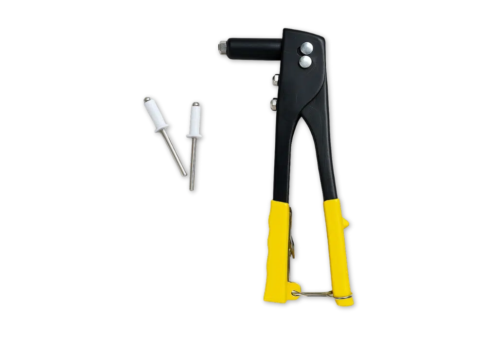 Kit de pose : riveteuse + rivets blancs (x2)
