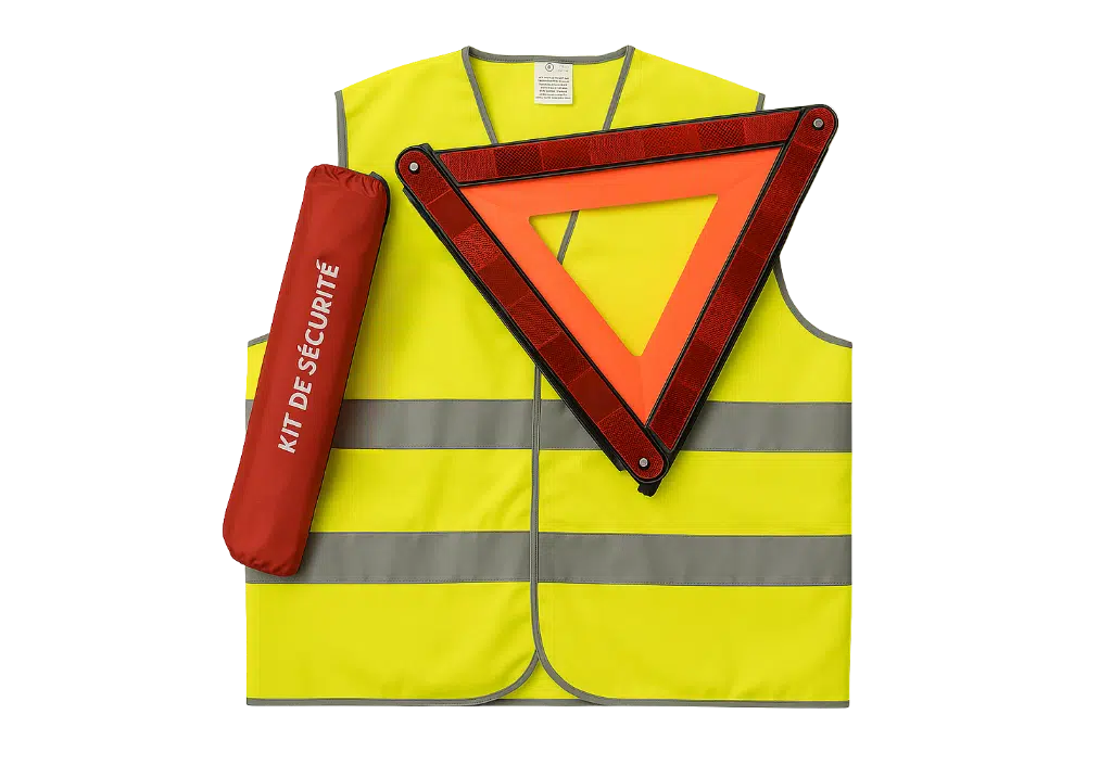 Kit de sécurité : gilet jaune + triangle de sécurité