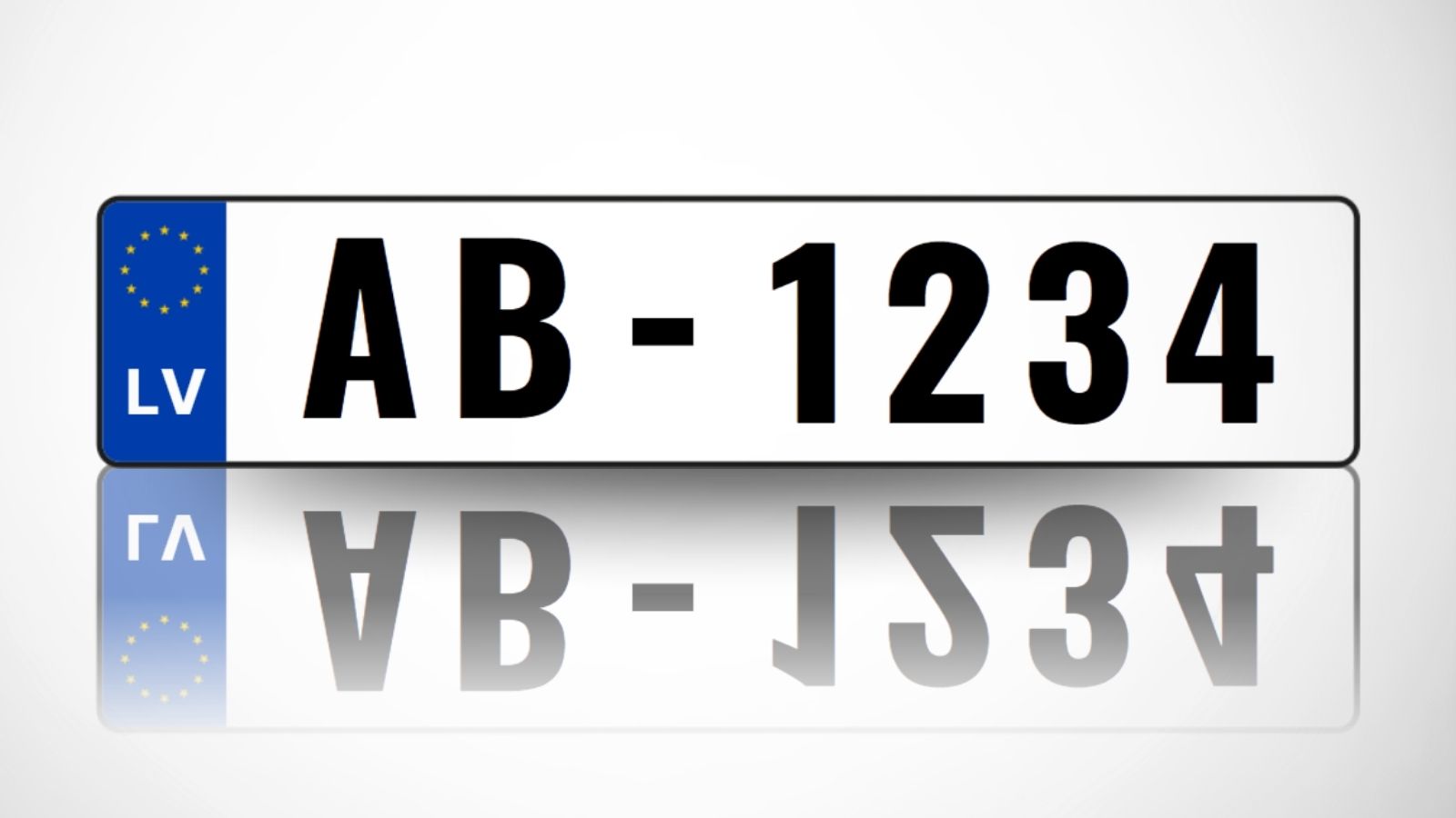 Plaque immatriculation LV Lettonie - mise en avant