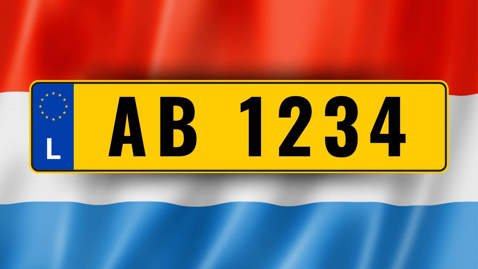 Plaque immatriculation L comme Luxembourg - Drapeau