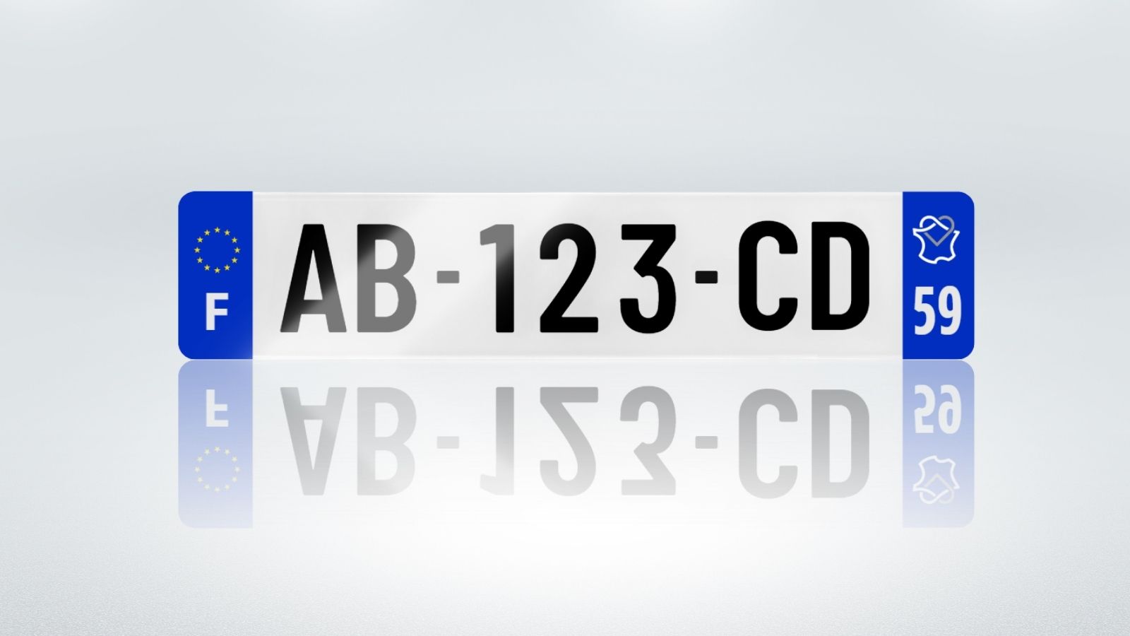 Plaque immatriculation 59 - Hauts de France - Homologuée - Miroir