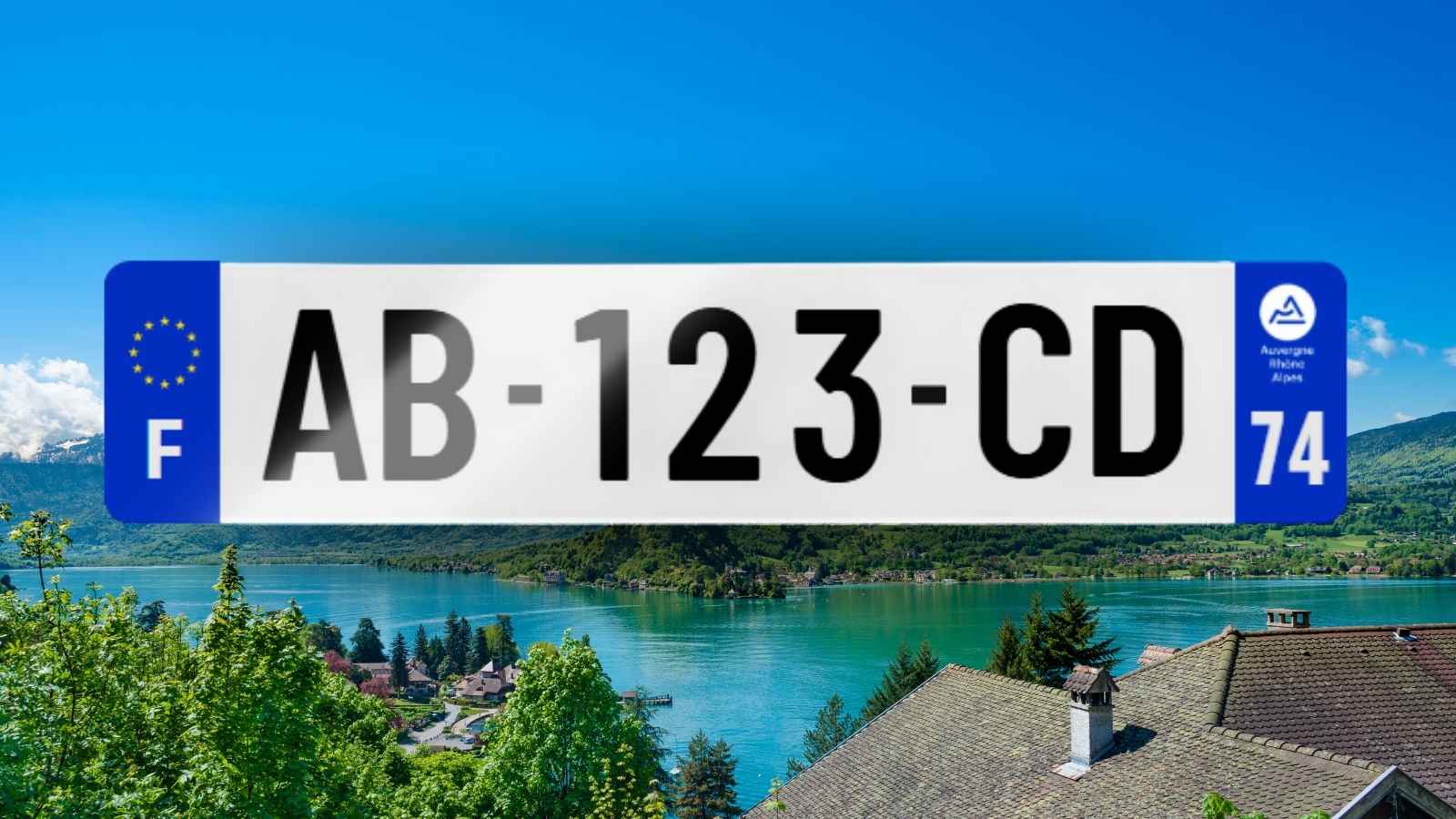 Plaque immatriculation 74 - Auvergne Rhone Alpes - Paysage