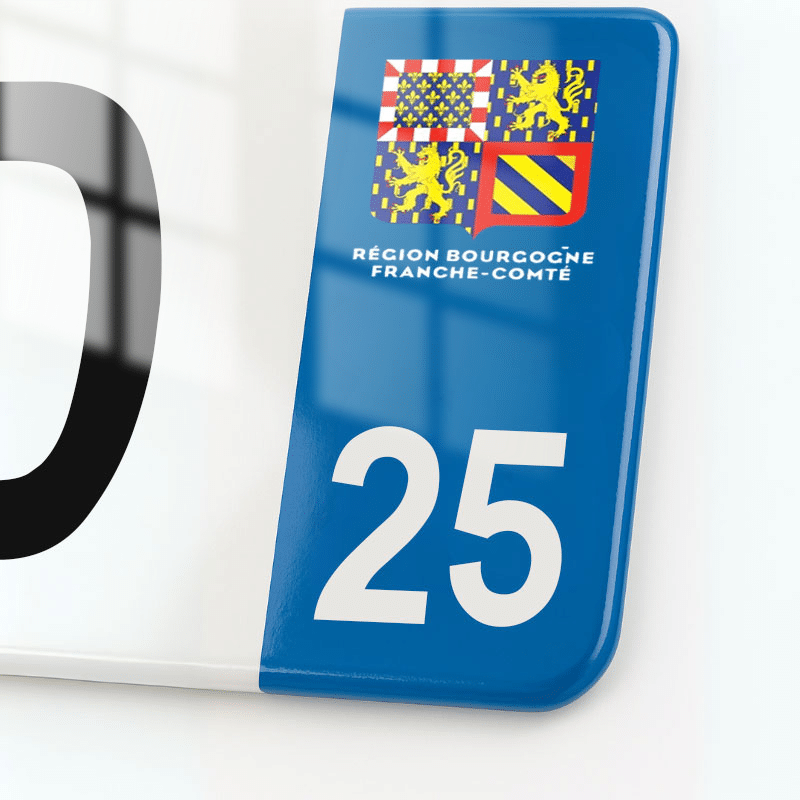 Plaque immatriculation 25 - Bourgogne Franche Comte - eurobande regionale