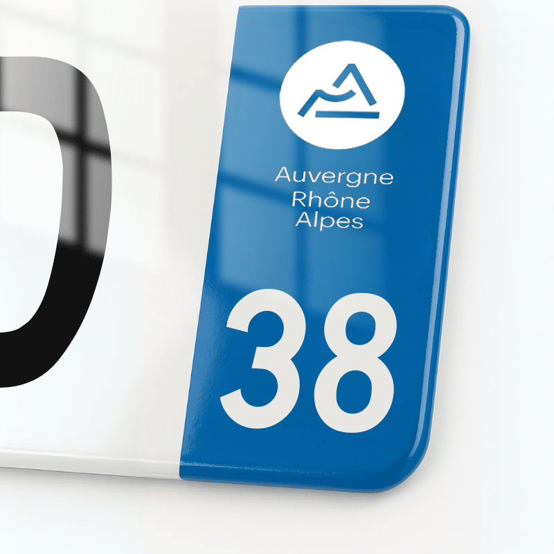 Plaque immatriculation 38 - Auvergne Rhone Alpes - 520x110 - eurobande regionale