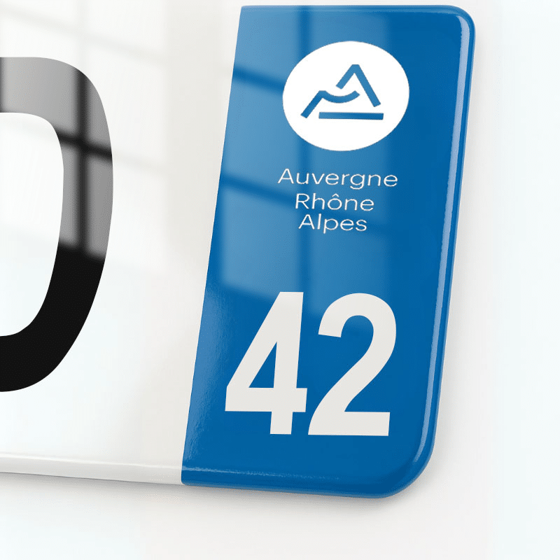 Plaque immatriculation 42 - Auvergne Rhone Alpes - 520x110 - eurobande regionale