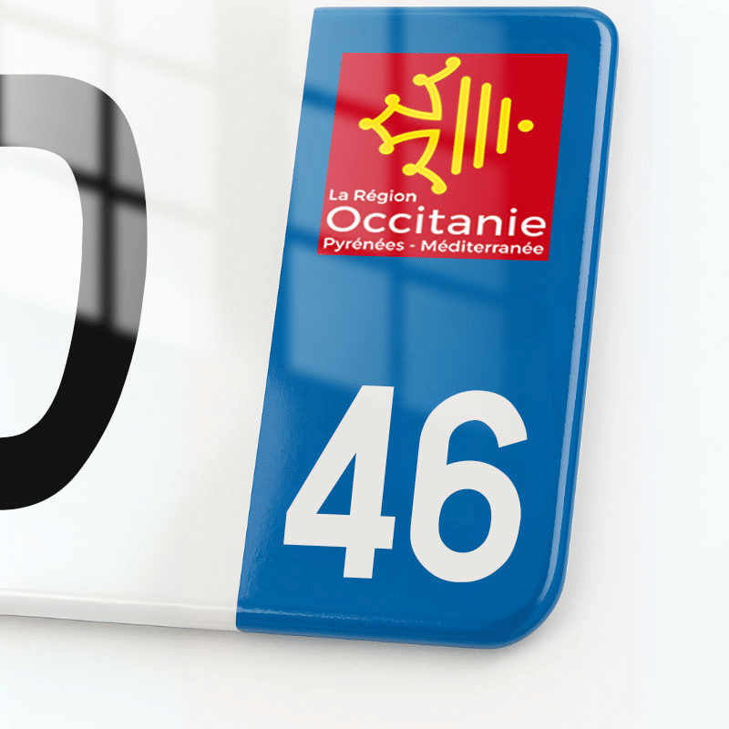 Plaque immatriculation 46 - Occitanie - 520x110 - eurobande regionale