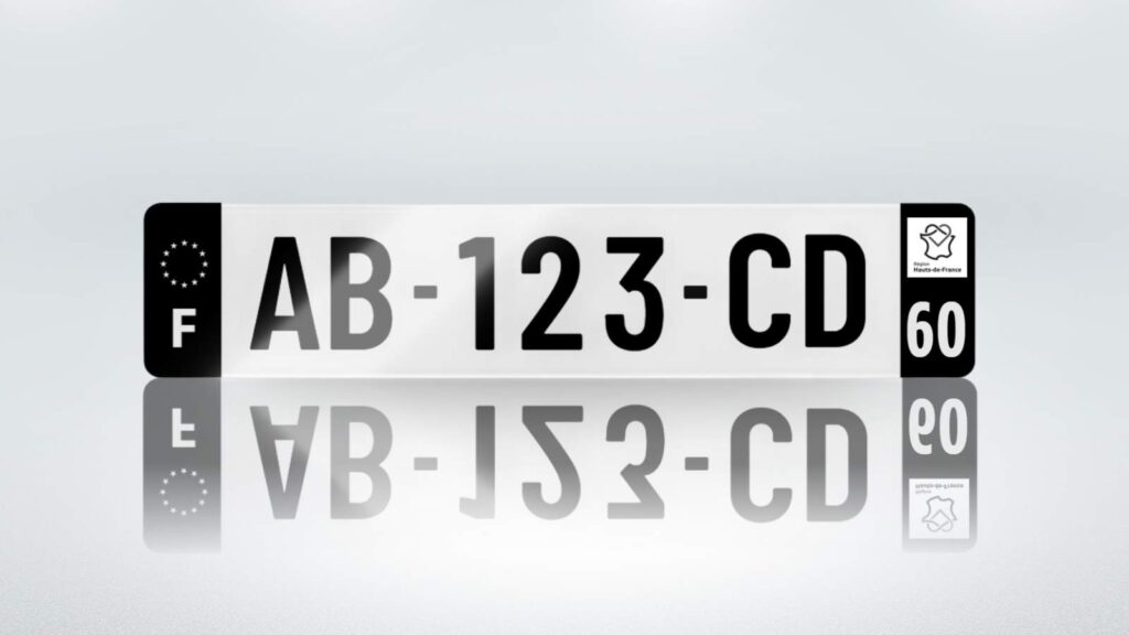 Plaque immatriculation 60 - Hauts de France - Côtés Noirs
