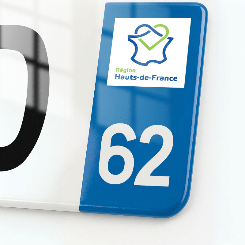 Plaque immatriculation 62 - Hauts de France - 520x110 - eurobande regionale