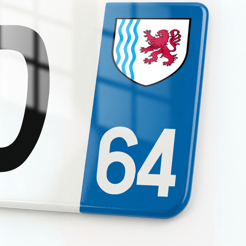 Plaque immatriculation 64 - Nouvelle Aquitaine - 520x110 - eurobande regionale