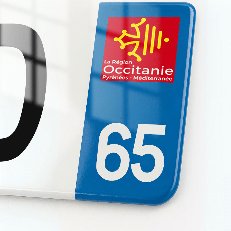 Plaque immatriculation 65 - Occitanie - 520x110 - eurobande regionale