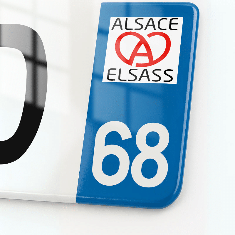 Plaque immatriculation 68 - Alsace - 520x110 - eurobande regionale