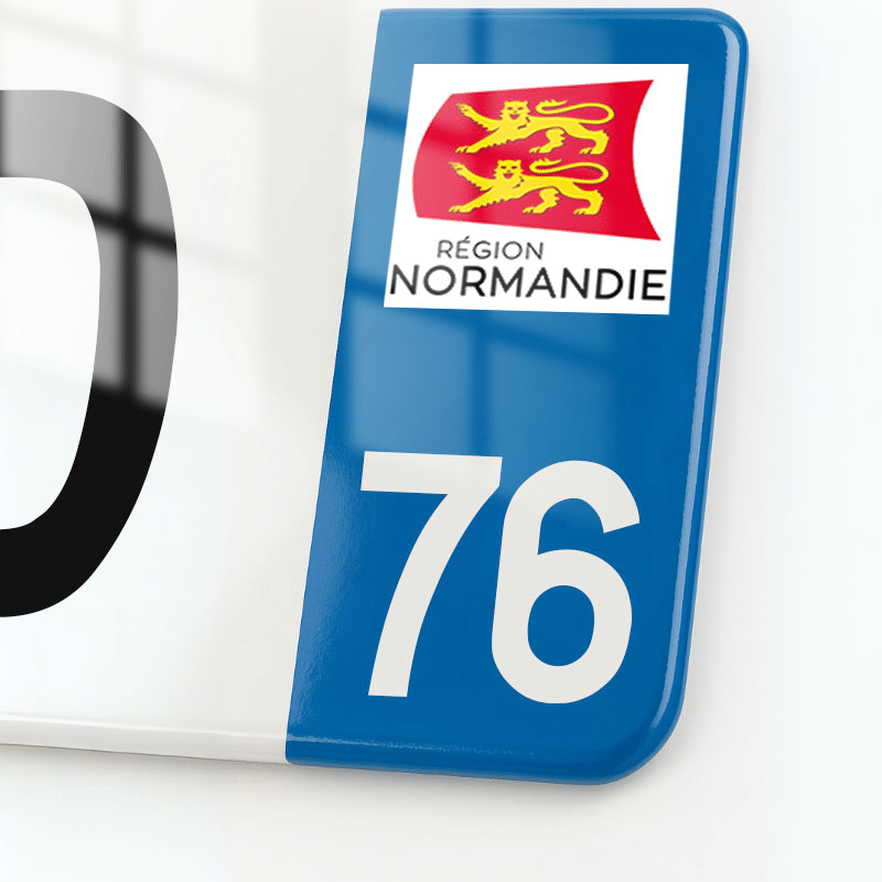 Plaque immatriculation 76 - Normandie - 520x110 - eurobande regionale