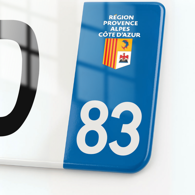 Plaque immatriculation 83 - PACA - 520x110 - eurobande regionale