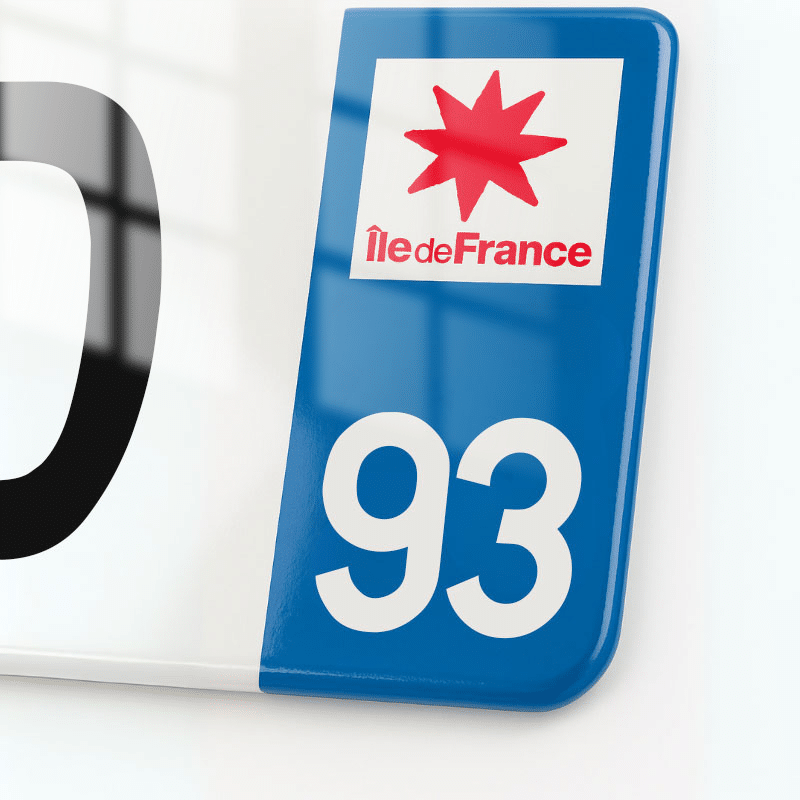 Plaque immatriculation 93 - Ile de France - 520x110 - eurobande regionale