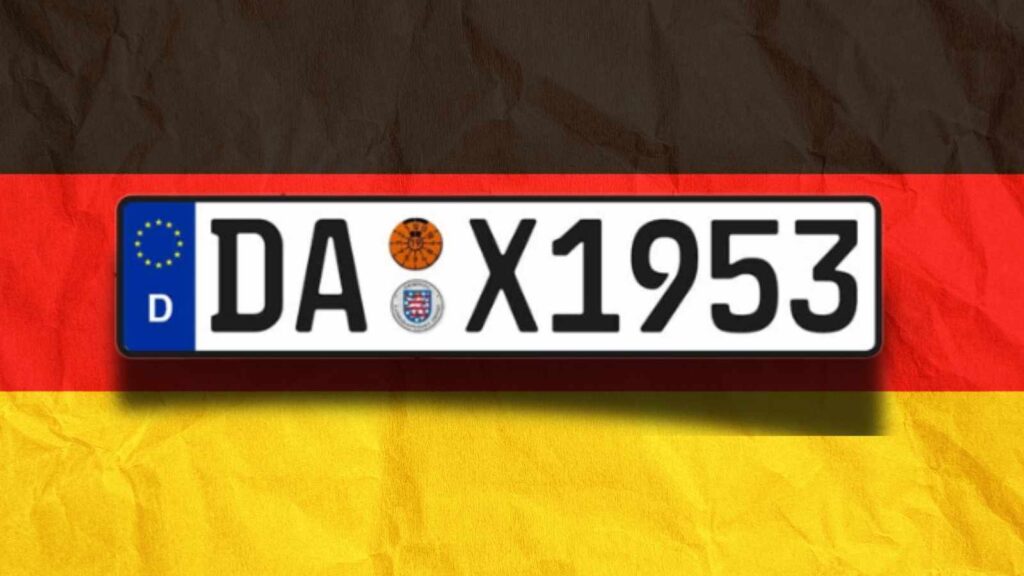 Identifiants territoriaux d’une plaque immatriculation allemande
