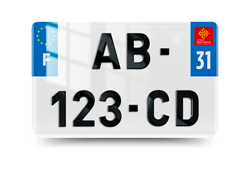 Plaque Immatriculation 4D MOTO - 210x130 - 31 - Haute Garonne - 100% Homologué