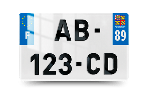 Plaque Immatriculation 4D MOTO - 210x130 - 89 - Yonne - 100% Homologué