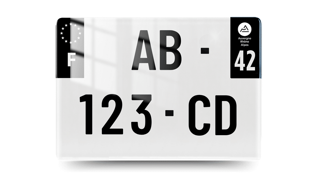 Plaque Immatriculation Côtés Noirs 4x4 275x200 - décorative