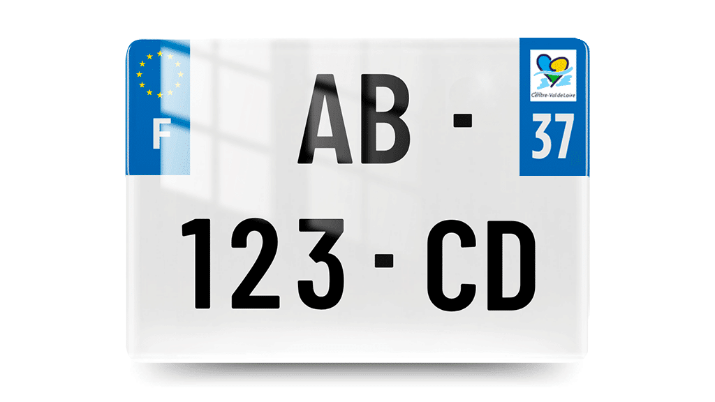 Plaque Immatriculation 4x4 - 275x200 - 37 - Indre et Loire - 100% Homologué