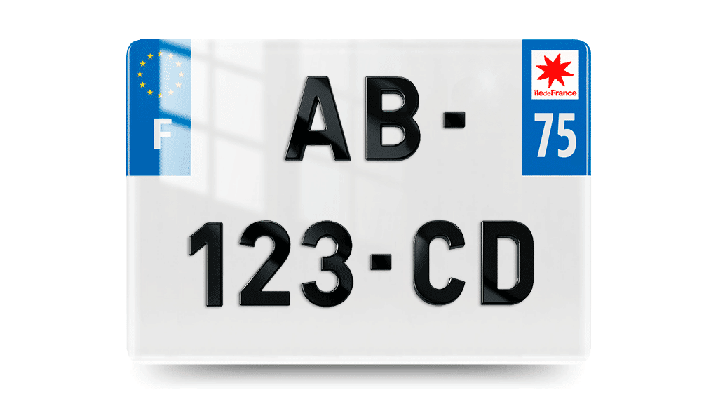 plaque immatriculation 4D 4x4 75 Paris