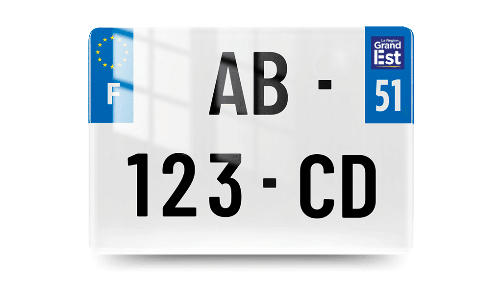 Plaque Immatriculation 4x4 - 275x200 - 51 - Marne - 100% Homologué