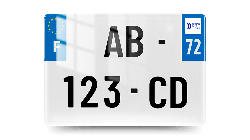 Plaque Immatriculation 4x4 - 275x200 - 72 - Sarthe - 100% Homologué
