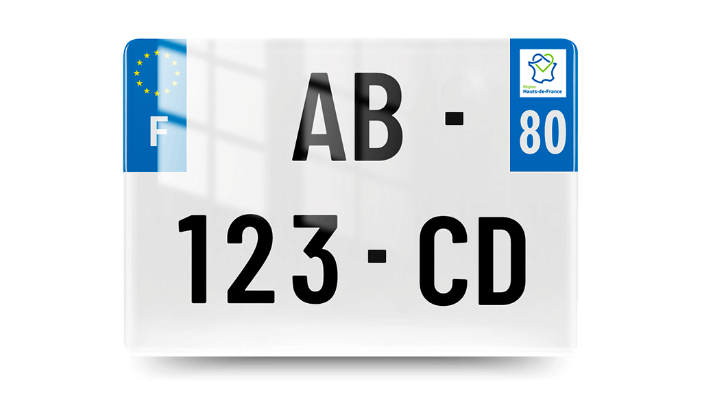 Plaque Immatriculation 4x4 - 275x200 - 80 - Somme - 100% Homologué