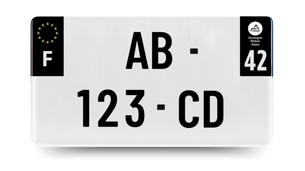 Plaque Immatriculation Recyclable (PET) Côtés Noirs USA 300x150
