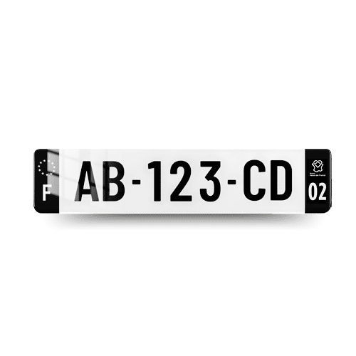 Plaque immatriculation Cotes Noirs - 520x110 - 02 - Hauts de France - vue de face