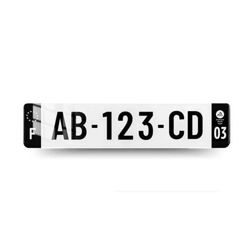 Plaque immatriculation Cotes Noirs - 520x110 - 03 - Auvergne Rhone Alpes - vue de face
