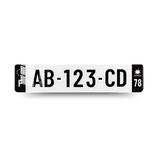 Plaque immatriculation Cotes Noirs - 520x110 - 78 - Ile de France - vue de face