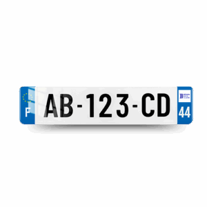 Plaque Immatriculation VOITURE - 520x110 - 44 - Loire Atlantique - 100% Homologué
