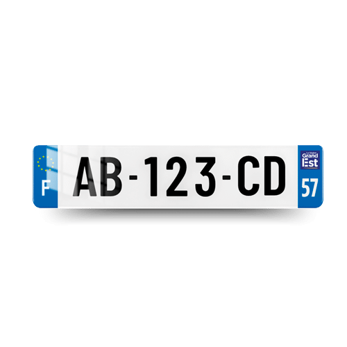 Plaque immatriculation - 520x110 - 57 - Grand Est - vue de face