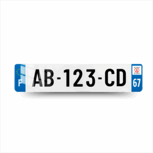 Plaque Immatriculation VOITURE - 520x110 - 67 - Bas Rhin - 100% Homologué