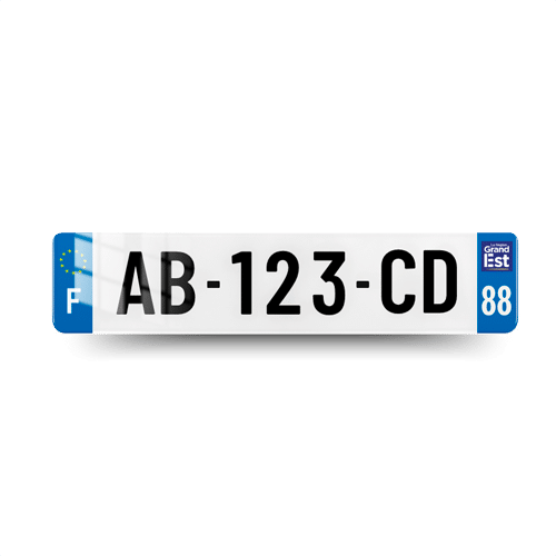 Plaque Immatriculation VOITURE - 520x110 - 88 - Vosges - 100% Homologué