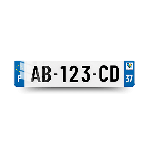 Plaque Immatriculation VOITURE - 520x110 - 36 - Indre - 100% Homologué