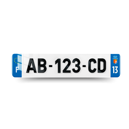 Plaque Immatriculation 4D VOITURE - 520x110 - 13 - Bouches du Rhône - 100% Homologué