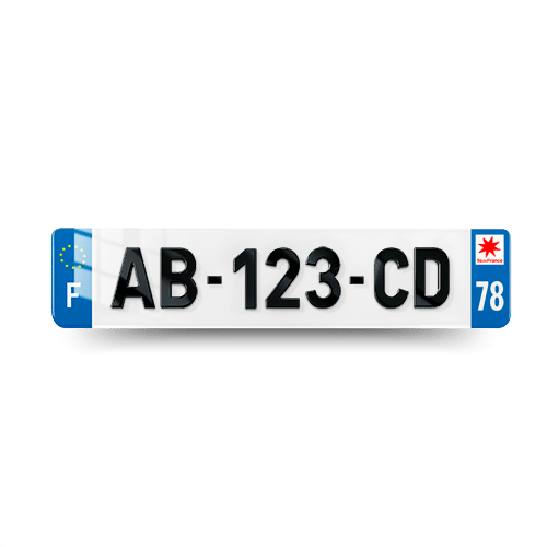 Plaque Immatriculation 4D VOITURE - 520x110 - 78 - Yvelines - 100% Homologué