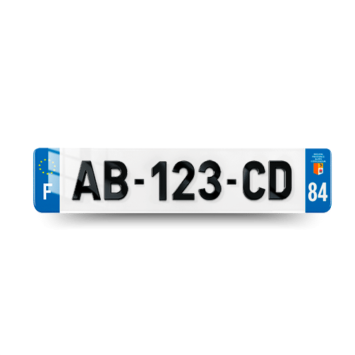 Plaque Immatriculation 4D VOITURE - 520x110 - 84 - Vaucluse - 100% Homologué