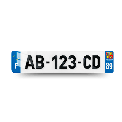 Plaque Immatriculation 4D VOITURE - 520x110 - 89 - Yonne - 100% Homologué