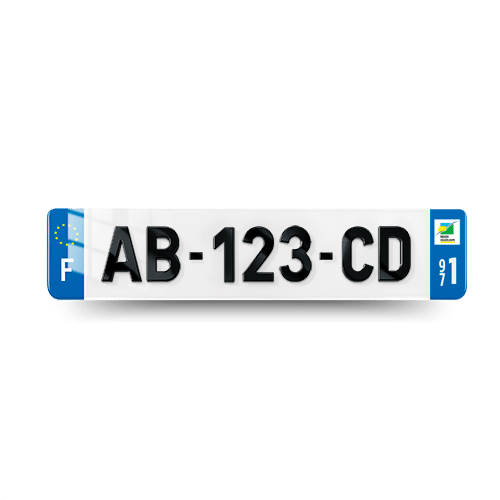 Plaque Immatriculation 4D VOITURE - 520x110 - 971 - Guadeloupe - 100% Homologué