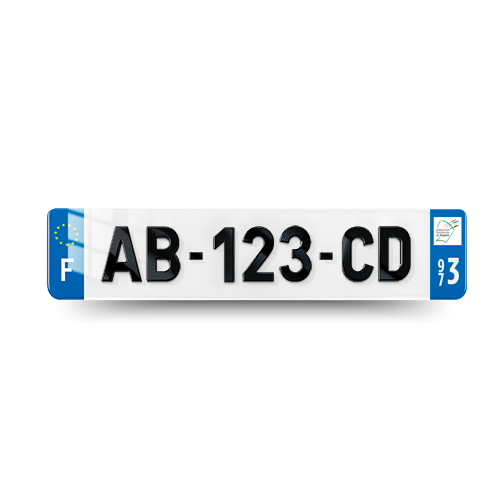Plaque Immatriculation 4D VOITURE - 520x110 - 973 - Guyane - 100% Homologué