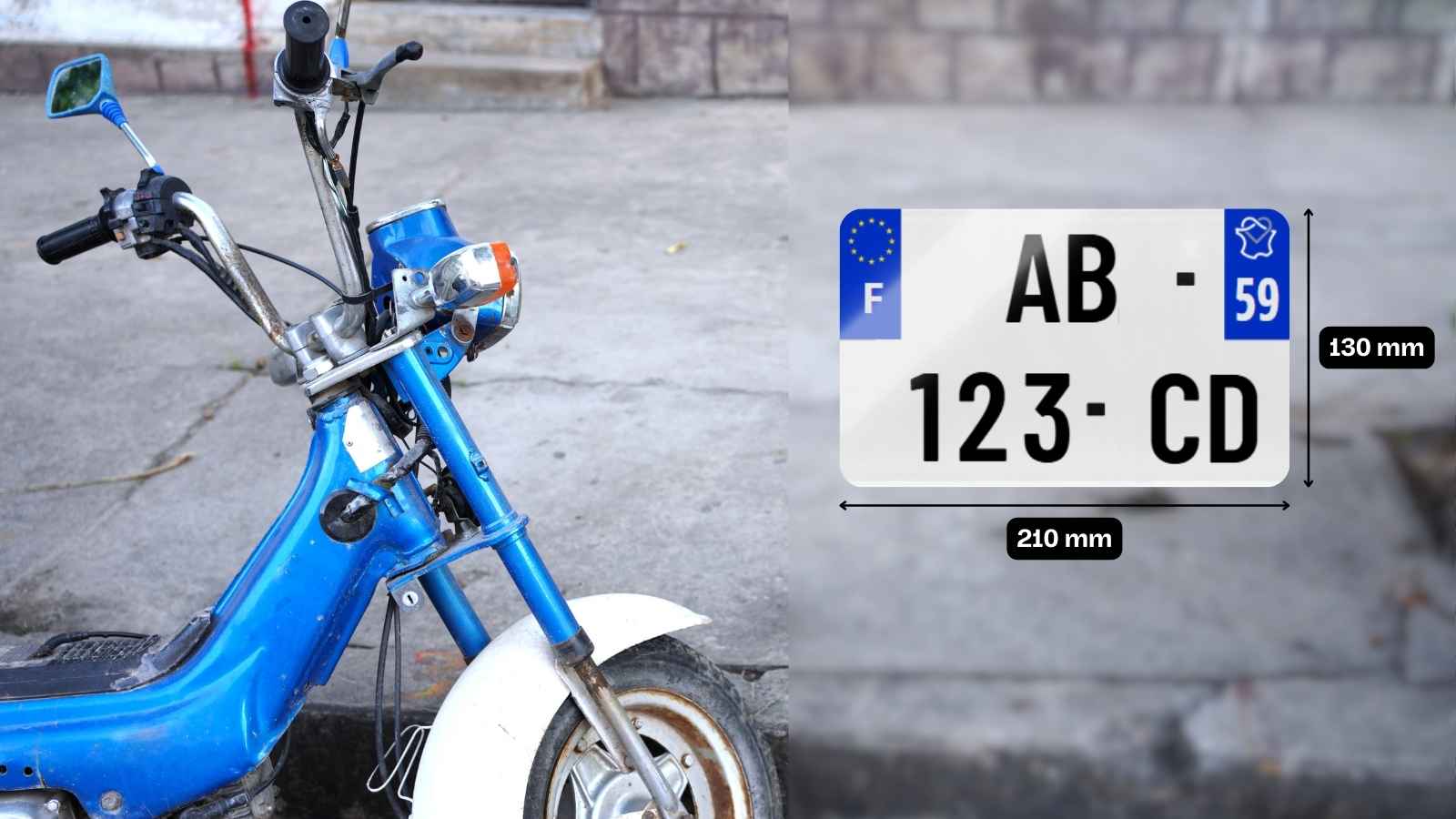 dimensions plaque immatriculation mobylette