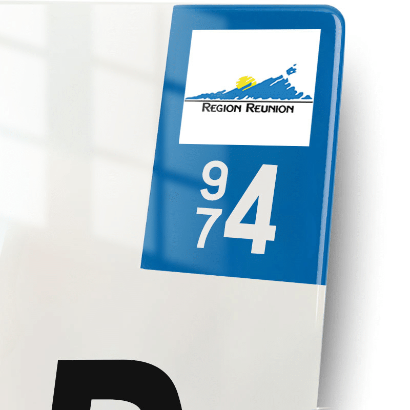 Plaque immatriculation 974 - Reunion - moto - eurobande regionale