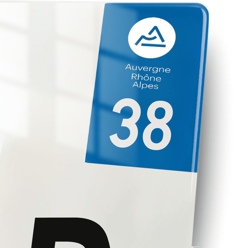 Plaque immatriculation 38 - Auvergne Rhone Alpes - moto - eurobande regionale