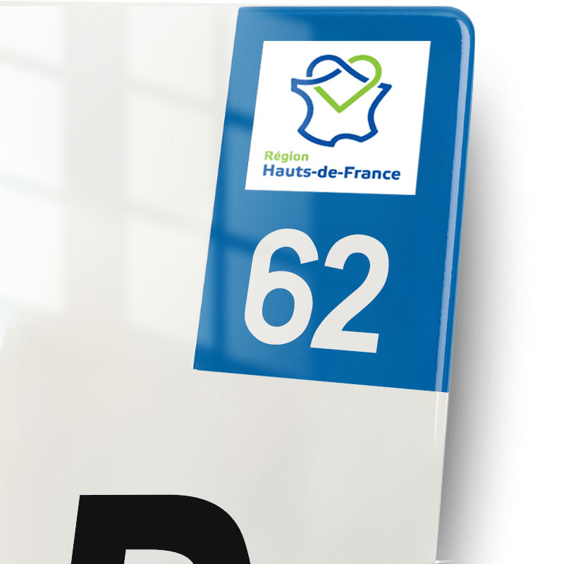 Plaque immatriculation 62 - Hauts de France - moto - eurobande regionale