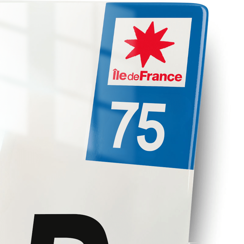 Plaque immatriculation 75 - Ile de France - moto - eurobande regionale