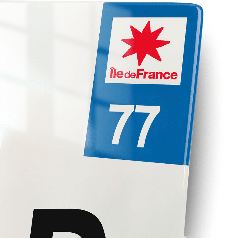 Plaque immatriculation 77 - Ile de France - moto - eurobande regionale