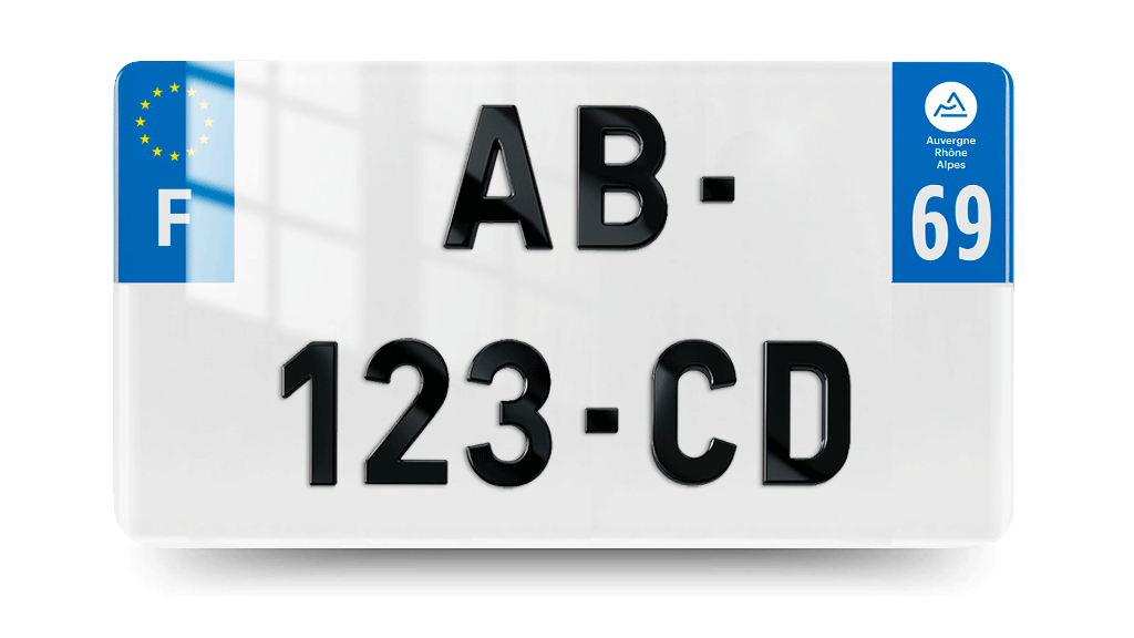 Plaque Immatriculation Recyclable 4D (PET) USA 300x150 - homologuée